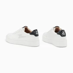 Baskets Eclair Carolane Blanc Et Noir Imprime Zebre A Lacets