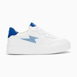 Baskets Eclair Carolane Blanc Et Bleu A Lacets