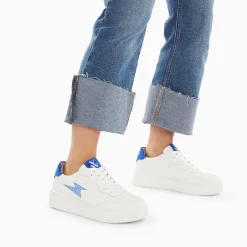 Baskets Eclair Carolane Blanc Et Bleu A Lacets