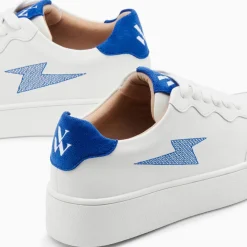 Baskets Eclair Carolane Blanc Et Bleu A Lacets