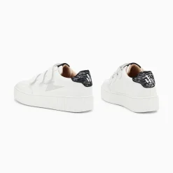 Baskets Eclair Damia Blanc Et Noir Imprime Zebre A Scratchs