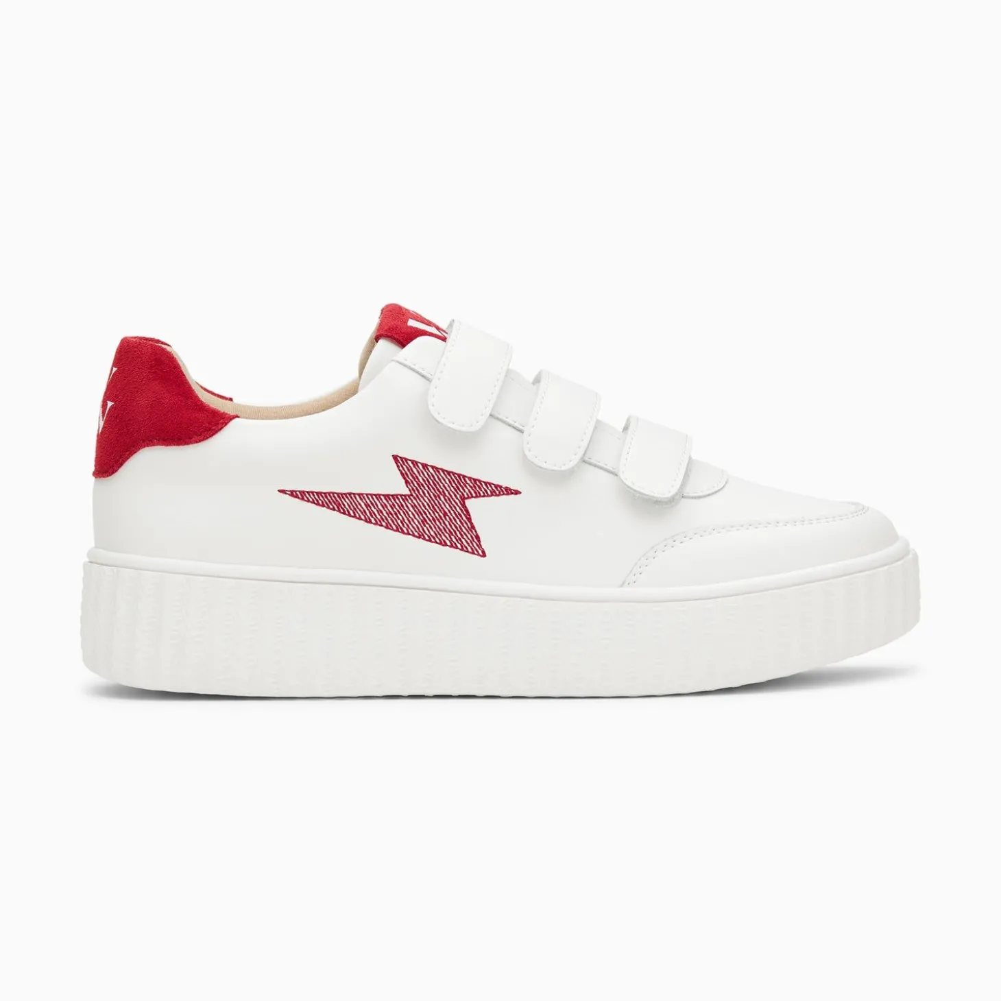 Baskets Eclair Damia Blanc Et Rouge A Scratchs