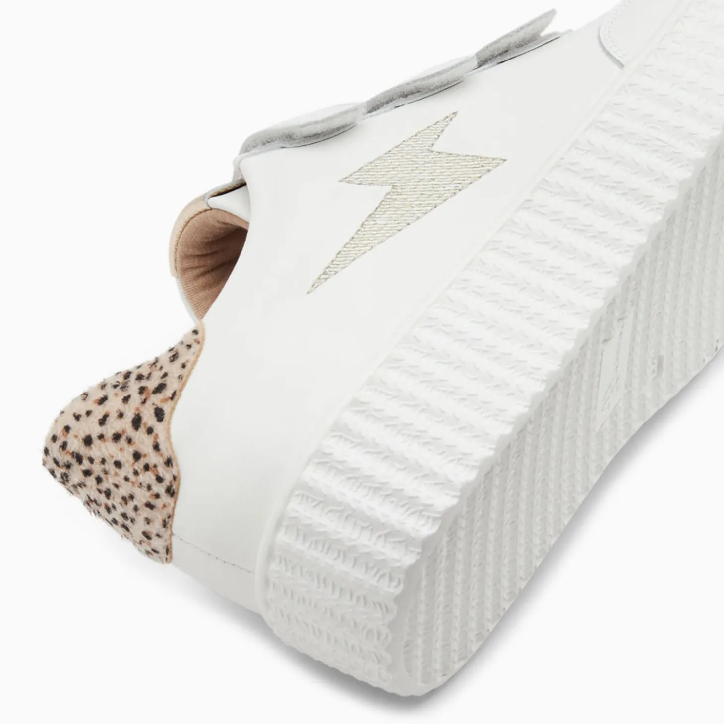 Baskets Eclair Damia Blanc Et Leopard A Scratchs