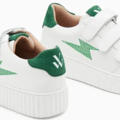 Baskets Eclair Damia Blanc Et Vert A Scratchs