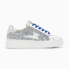 Baskets Eclair Elise Argent Paillete A Lacets