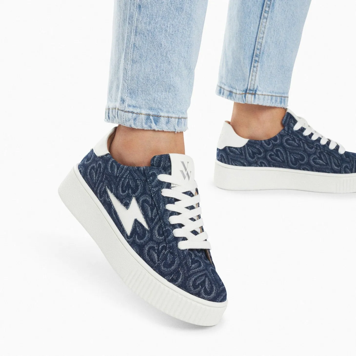 Baskets Eclair Enola Denim Coeur A Lacets