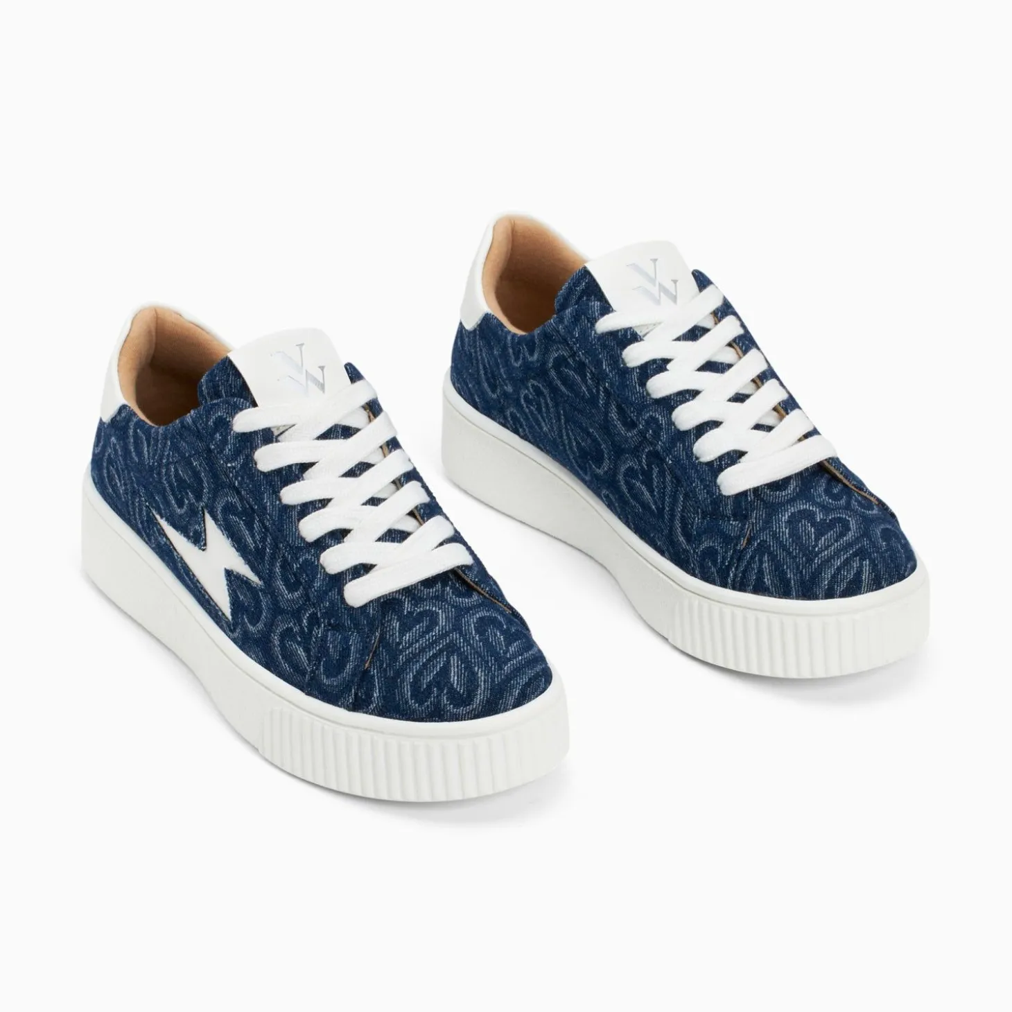 Baskets Eclair Enola Denim Coeur A Lacets