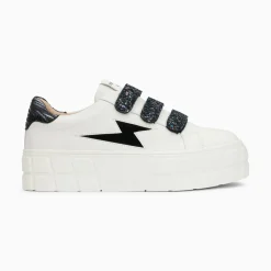 Baskets Eclair Eve Blanc Et Noir A Plateforme