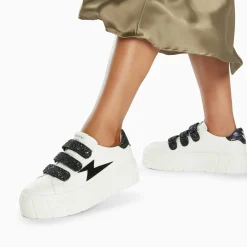 Baskets Eclair Eve Blanc Et Noir A Plateforme
