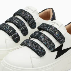 Baskets Eclair Eve Blanc Et Noir A Plateforme