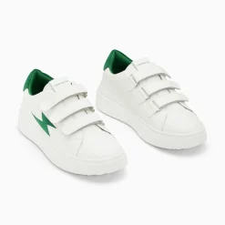Baskets Eclair Fanny Blanc Et Vert A Scratchs