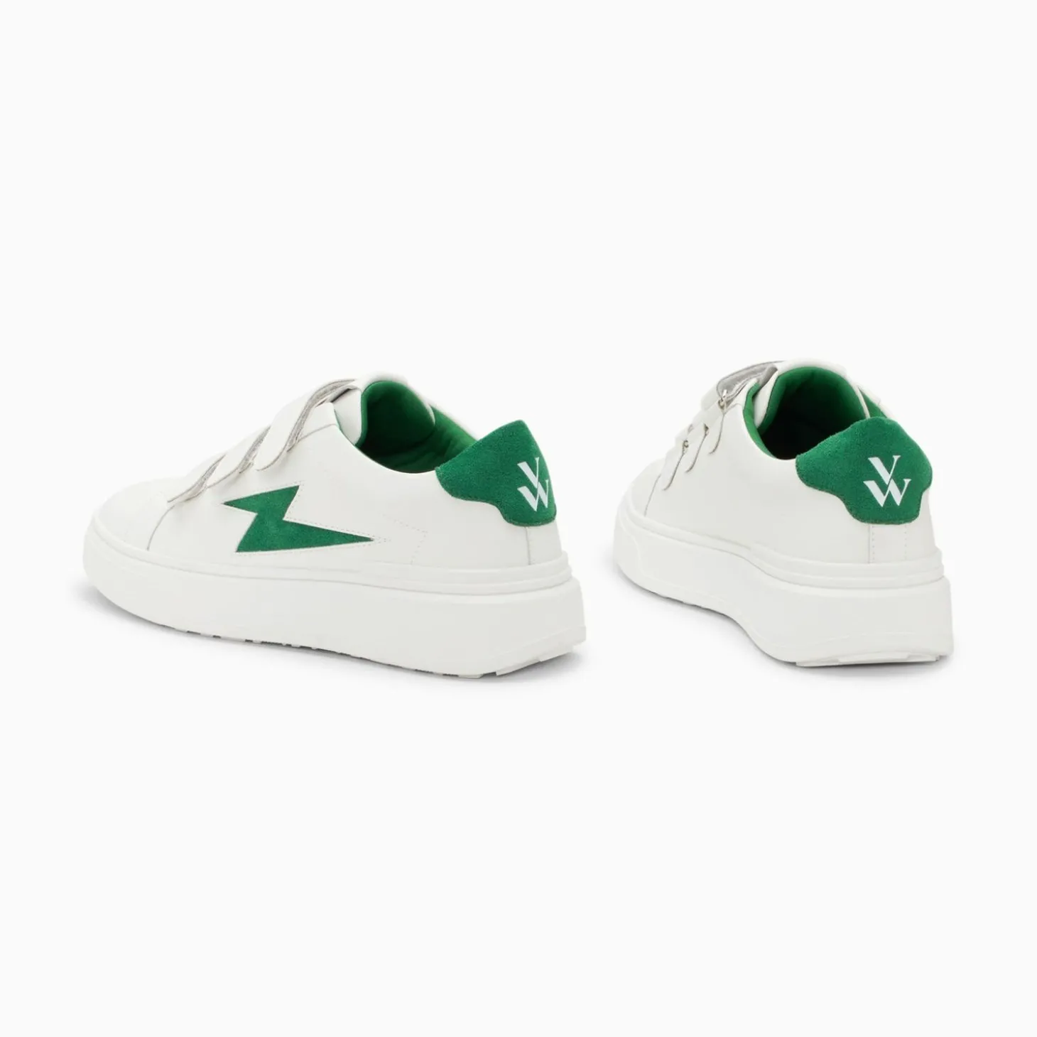 Baskets Eclair Fanny Blanc Et Vert A Scratchs
