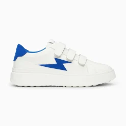 Baskets Eclair Fanny Blanc Et Bleu A Scratchs