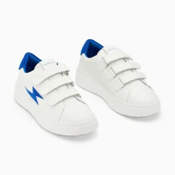 Baskets Eclair Fanny Blanc Et Bleu A Scratchs
