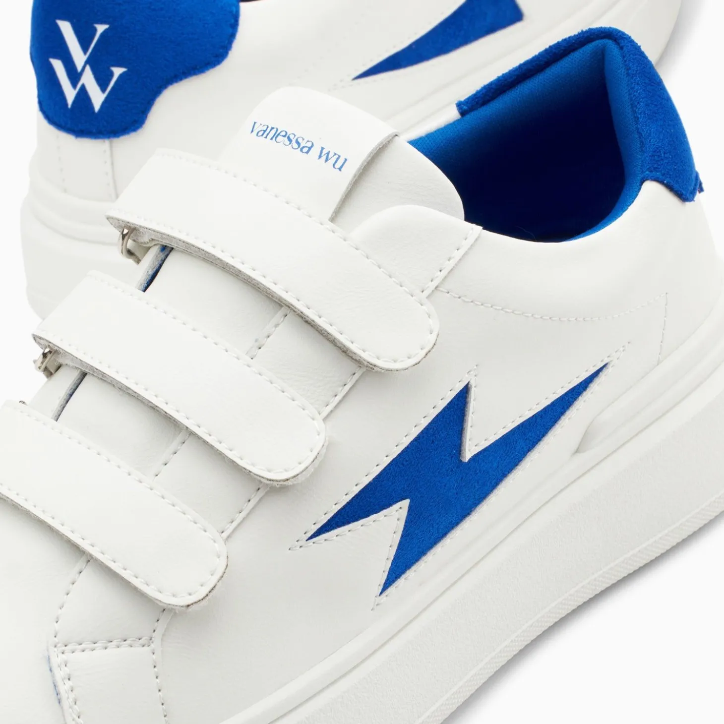 Baskets Eclair Fanny Blanc Et Bleu A Scratchs