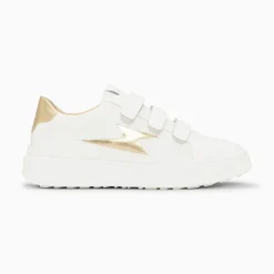 Baskets Eclair Fanny Blanc Et Or A Scratchs