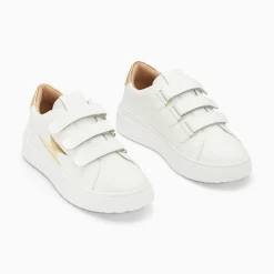 Baskets Eclair Fanny Blanc Et Or A Scratchs