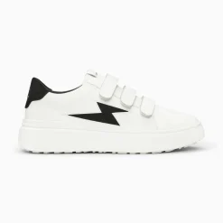 Baskets Eclair Fanny Blanc Et Noir A Scratchs