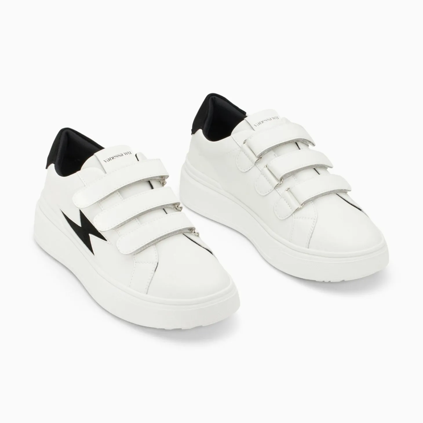 Baskets Eclair Fanny Blanc Et Noir A Scratchs