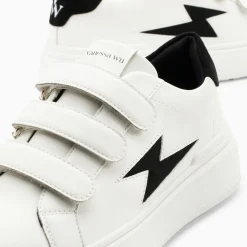 Baskets Eclair Fanny Blanc Et Noir A Scratchs