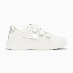 Baskets Eclair Fanny Blanc Et Argent A Scratchs