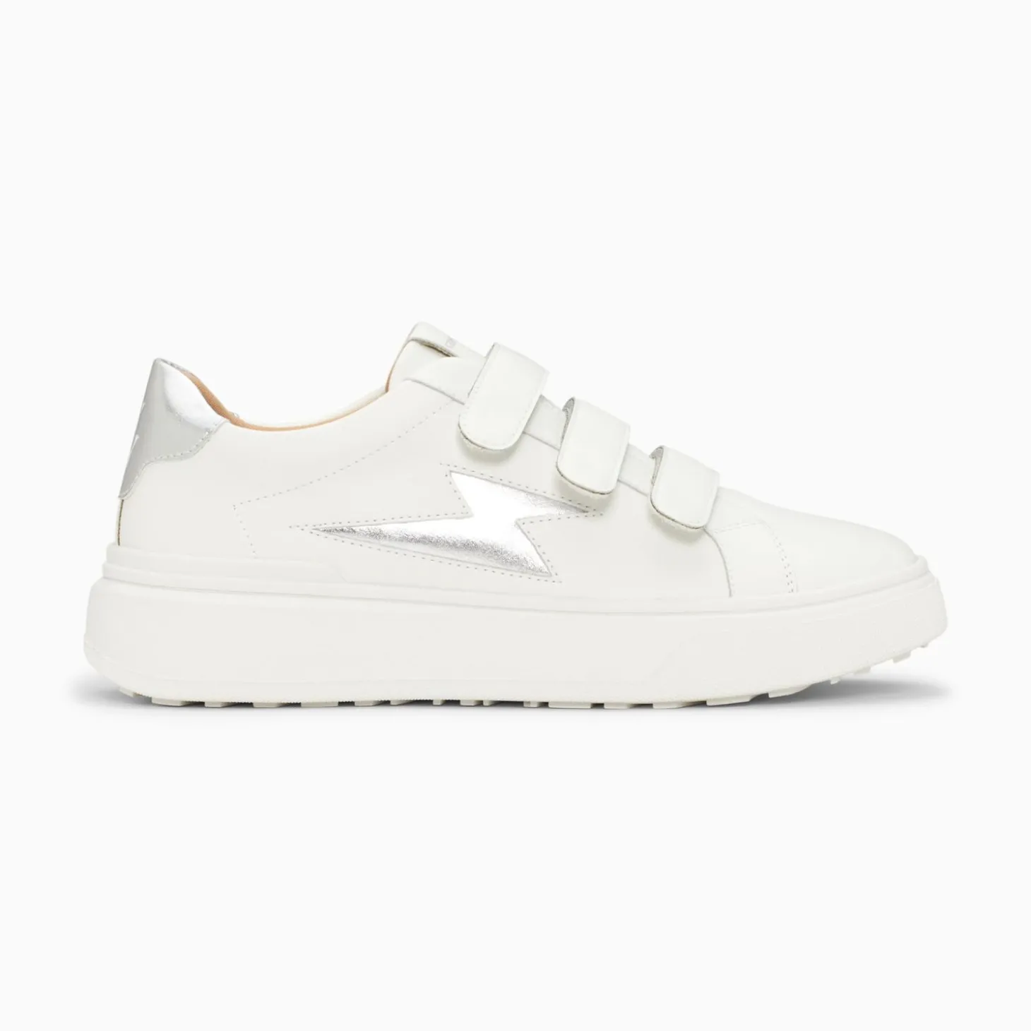 Baskets Eclair Fanny Blanc Et Argent A Scratchs