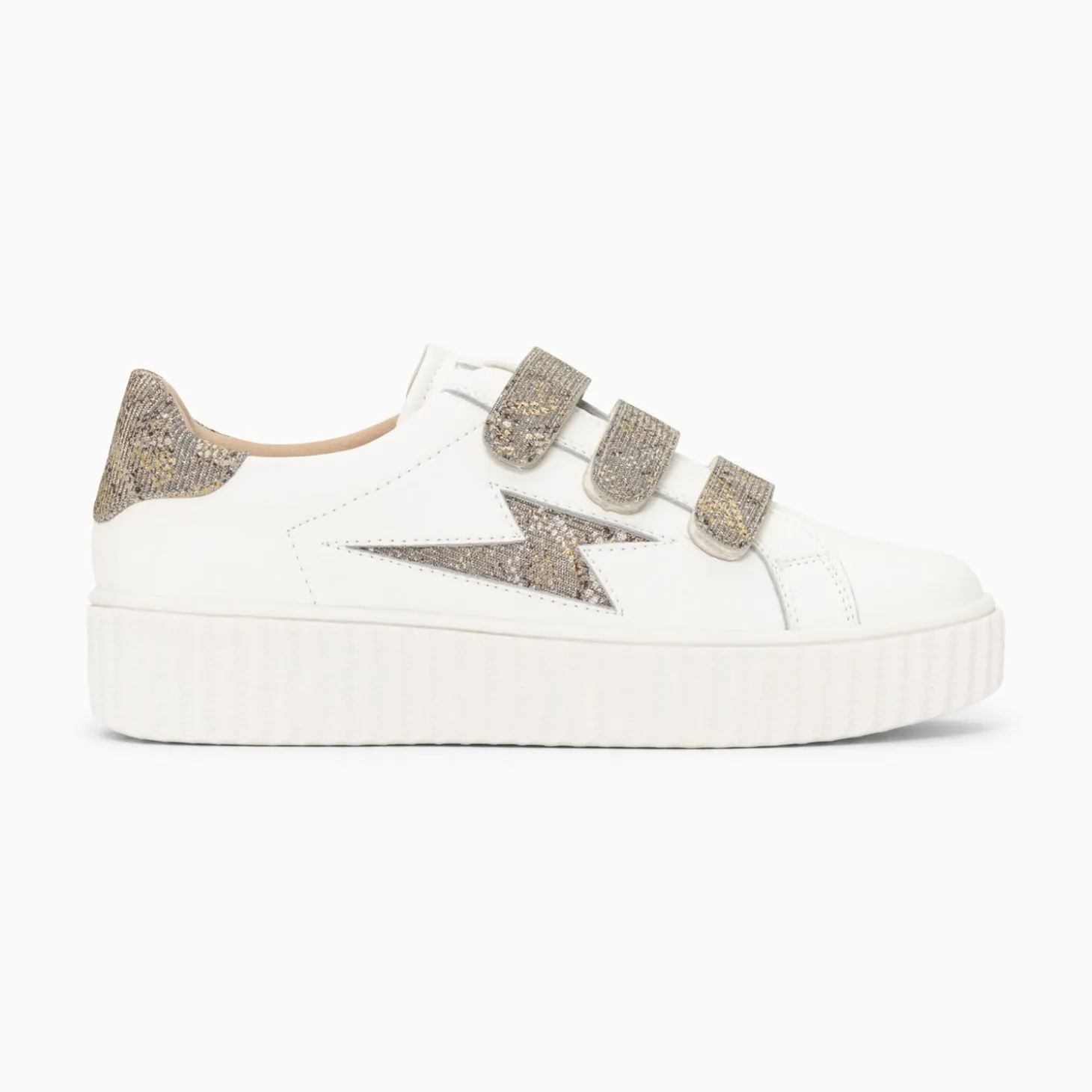 Baskets Eclair Jane Blanches En Cuir A Scratchs Anthracite