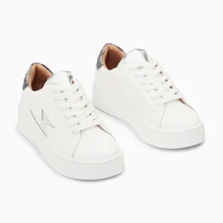 Baskets Eclair Joy Blanc Et Argent A Lacets