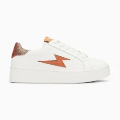 Baskets Eclair Joy Blanc Et Ocre A Lacets