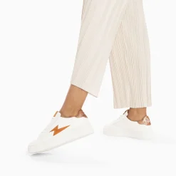 Baskets Eclair Joy Blanc Et Ocre A Lacets