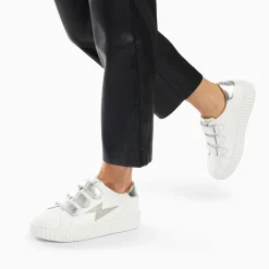 Baskets Eclair Kandia Blanc Et Argent A Scratchs