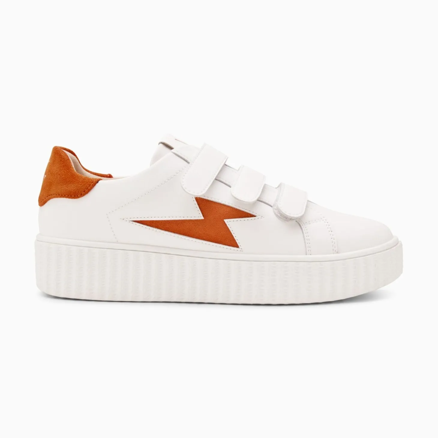 Baskets Eclair Kim Blanc Et Orange A Scratchs