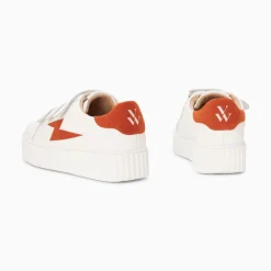 Baskets Eclair Kim Blanc Et Orange A Scratchs