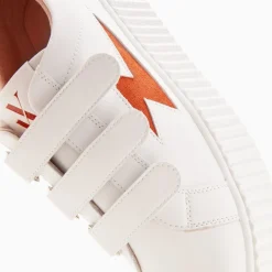Baskets Eclair Kim Blanc Et Orange A Scratchs
