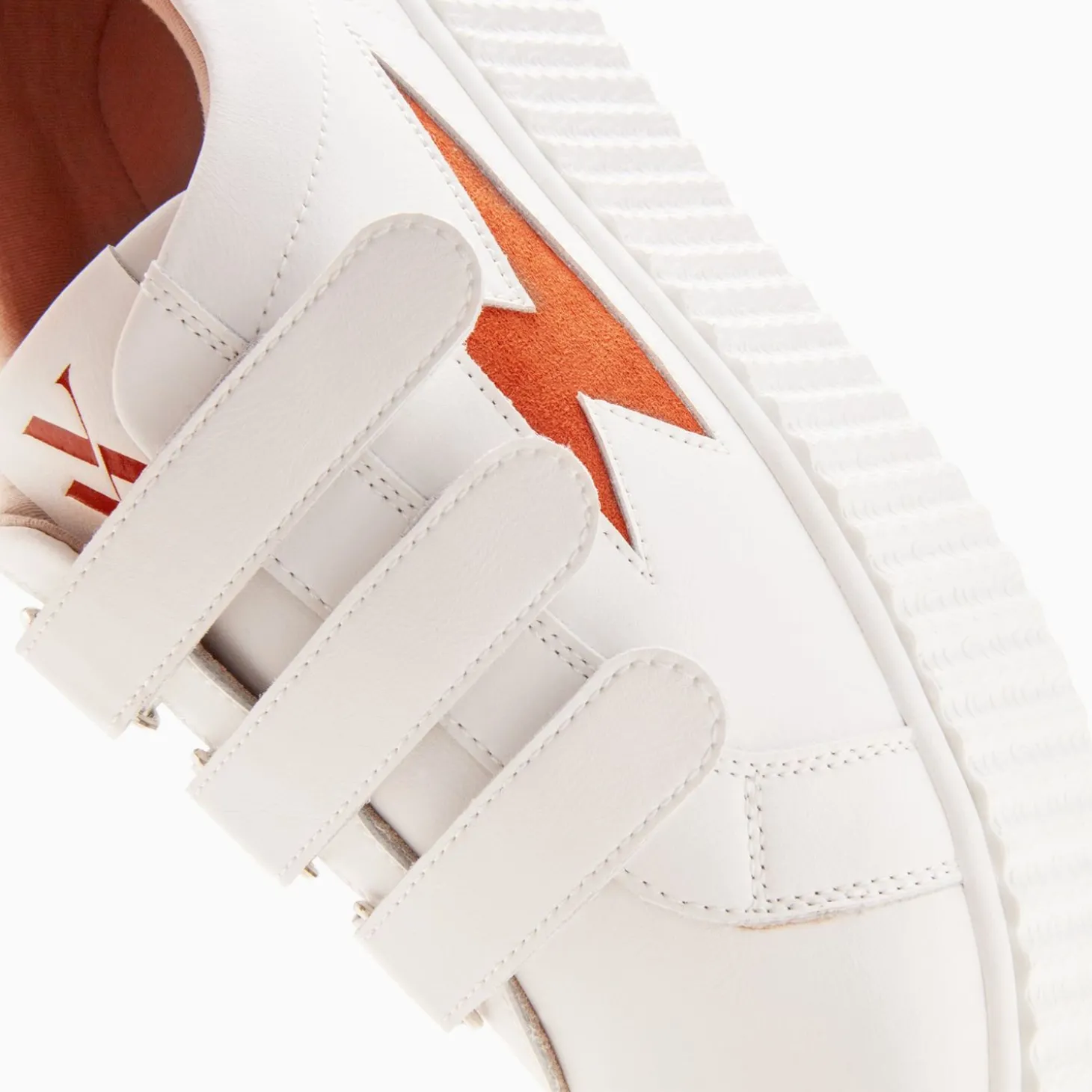 Baskets Eclair Kim Blanc Et Orange A Scratchs