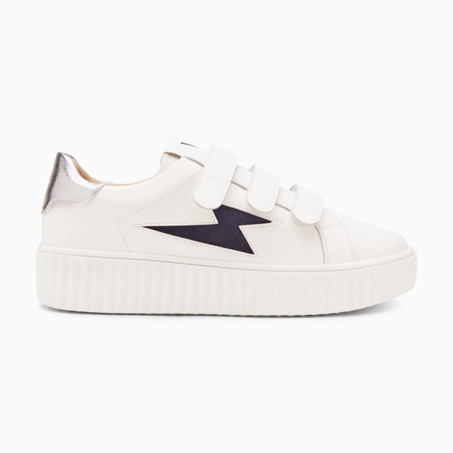 Baskets Eclair Kim Blanc Et Bleu Marine A Scratchs