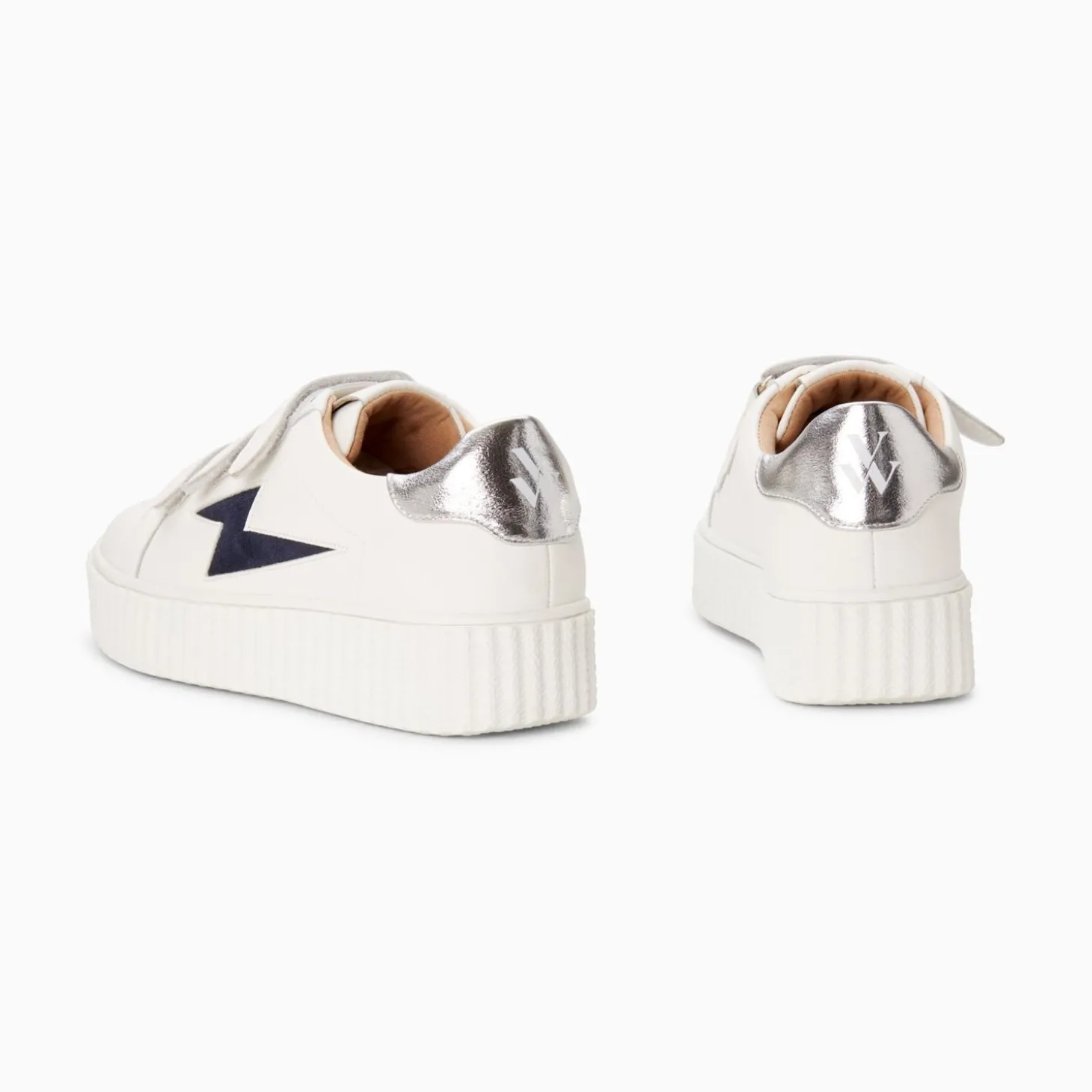 Baskets Eclair Kim Blanc Et Bleu Marine A Scratchs