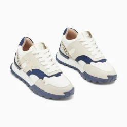 Baskets Eclair Liena Bleu Et Or A Semelle Running