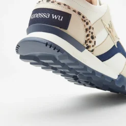 Baskets Eclair Liena Bleu Et Or A Semelle Running