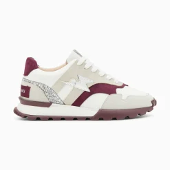 Baskets Eclair Liena Pourpre Et Argent A Semelle Running