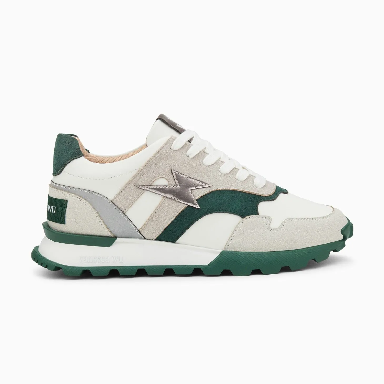 Baskets Eclair Liena Vert Et Anthracite A Semelle Running