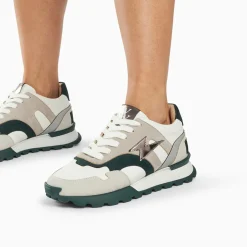 Baskets Eclair Liena Vert Et Anthracite A Semelle Running
