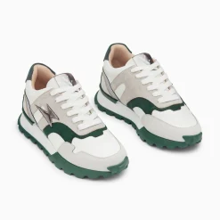 Baskets Eclair Liena Vert Et Anthracite A Semelle Running