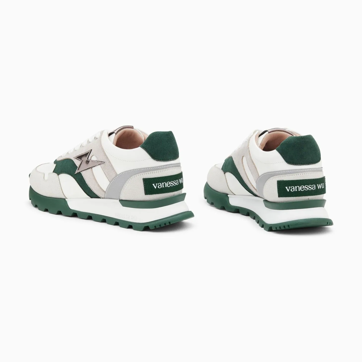 Baskets Eclair Liena Vert Et Anthracite A Semelle Running
