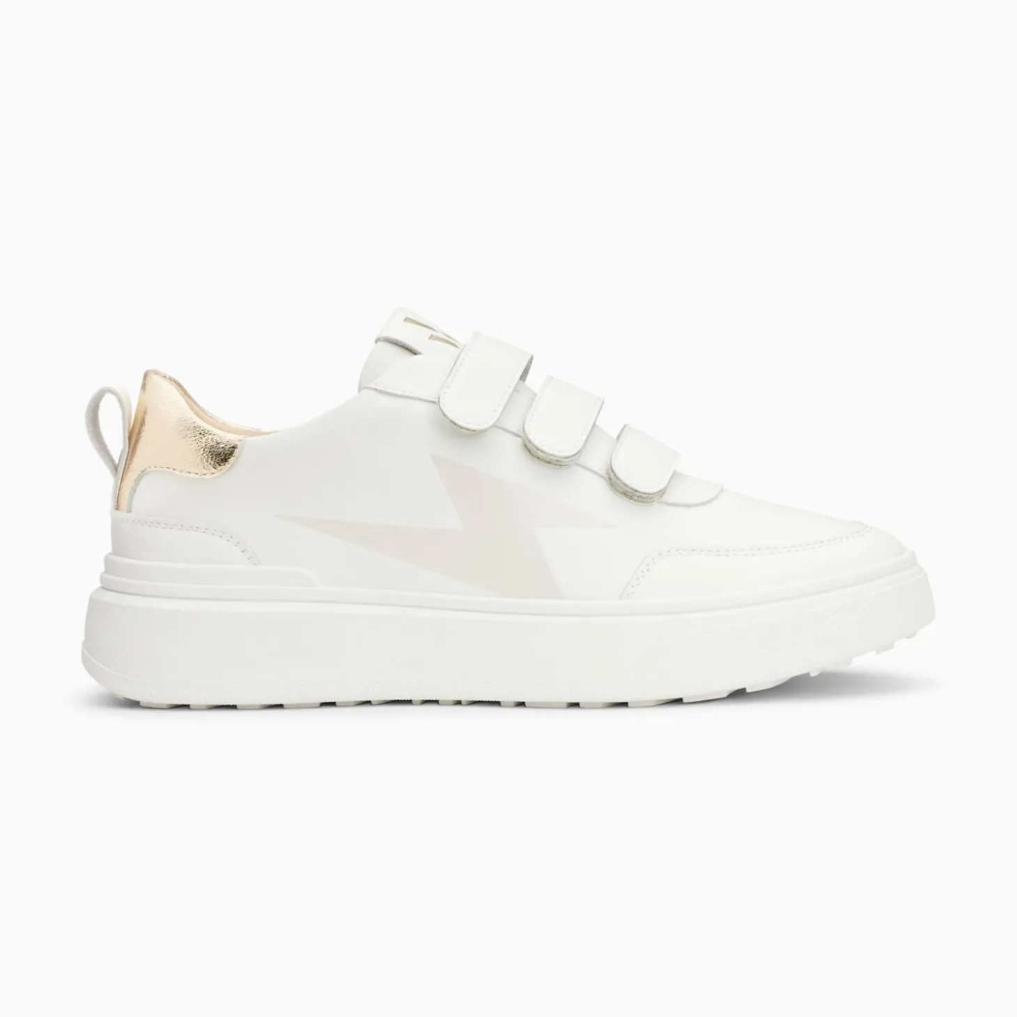 Baskets Eclair Lison Blanc Et Or A Scratchs