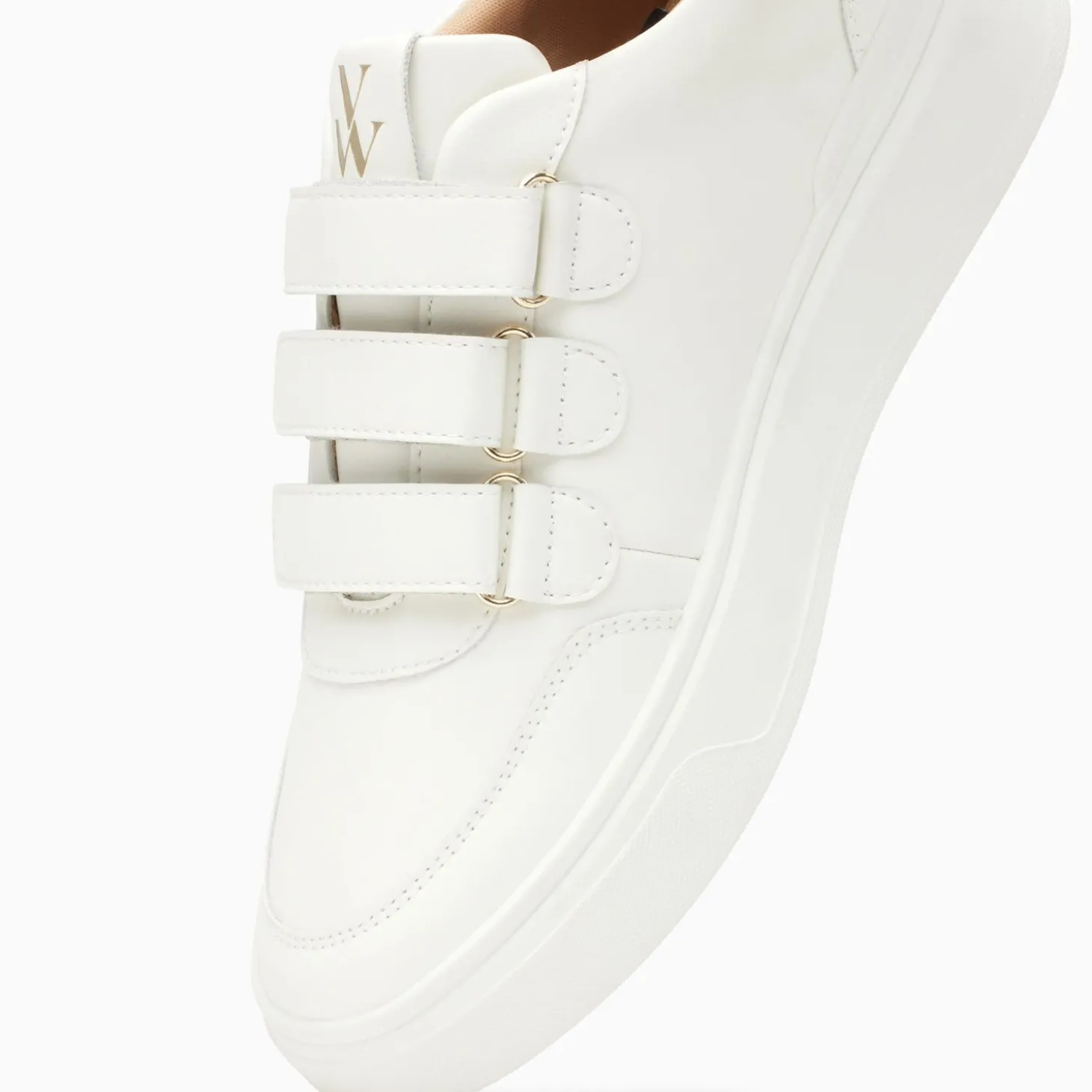 Baskets Eclair Lison Blanc Et Or A Scratchs