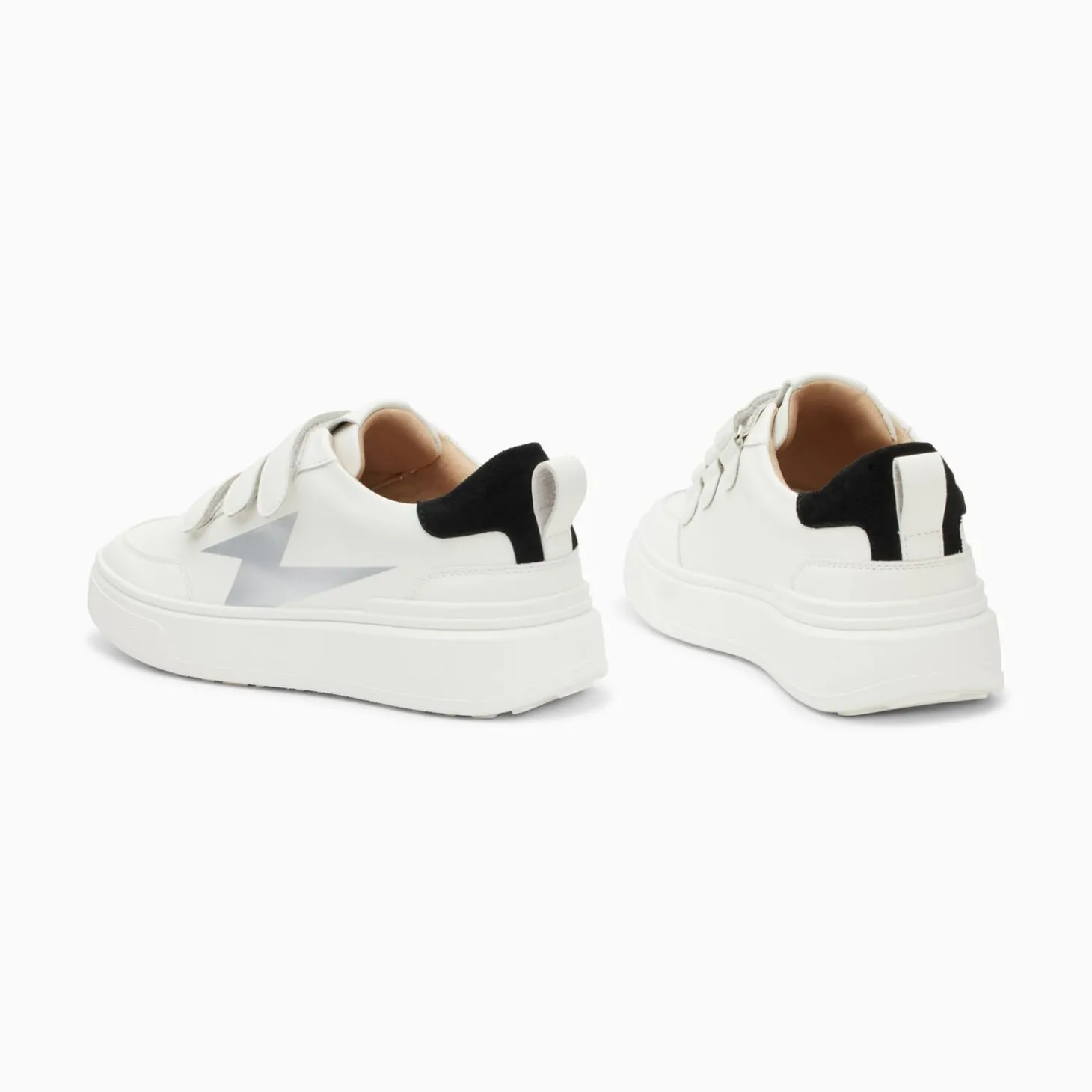 Baskets Eclair Lison Blanc Et Noir A Scratchs
