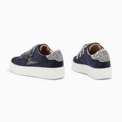 Baskets Eclair Maelle Bleu Et Anthracite A Scratchs