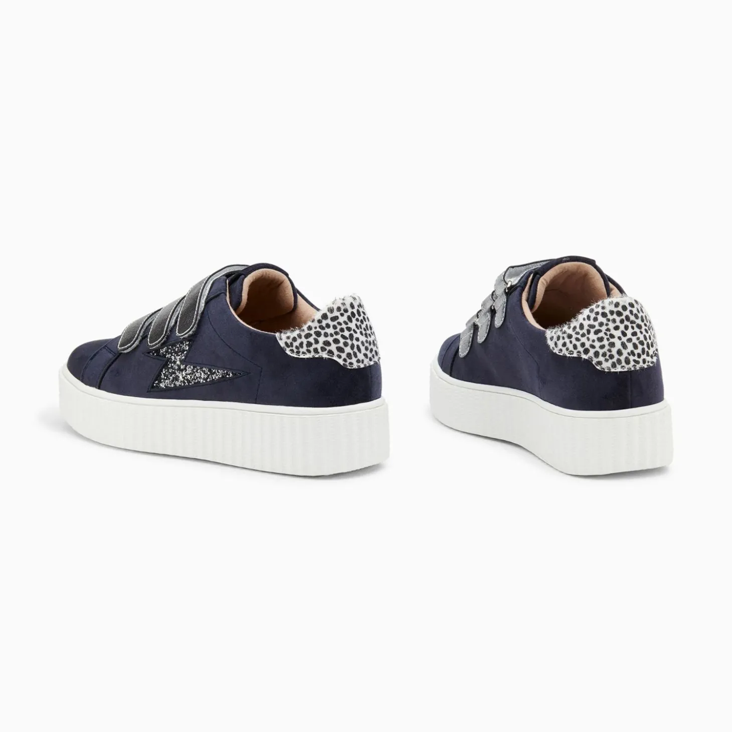Baskets Eclair Maelle Bleu Et Anthracite A Scratchs