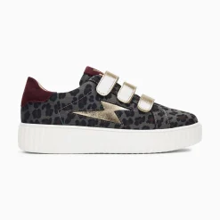 Baskets Eclair Maelle Leopard Et Or A Scratchs